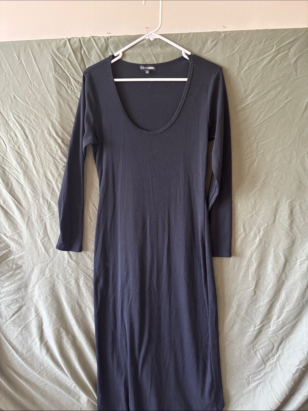 Black swoop neck maxi dress